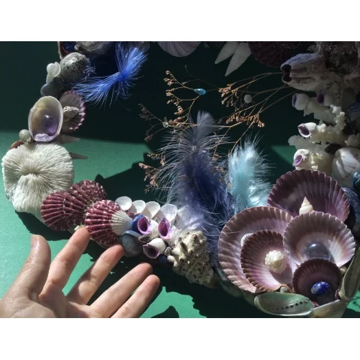 Sea Picture / Frame, Blue, White, Purple and Vinous, Rectangular # 12 Sea Picture / Frame, Blue, White, Purple and Vinous, Rectangular # 12