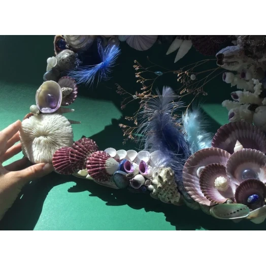 Sea Picture / Frame, Blue, White, Purple and Vinous, Rectangular # 12 Sea Picture / Frame, Blue, White, Purple and Vinous, Rectangular # 12