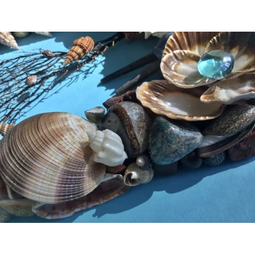 Sea Picture / Frame, Brown, Blue & White, Rectangular # 6 Sea Picture / Frame, Brown, Blue & White, Rectangular # 6