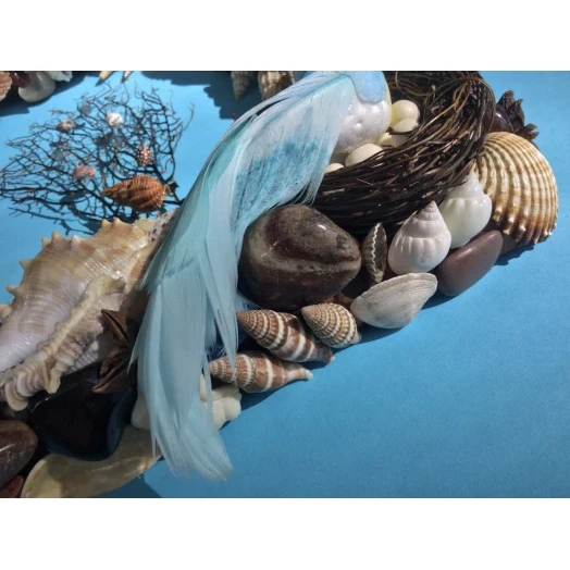 Sea Picture / Frame, Brown, Blue & White, Rectangular # 6 Sea Picture / Frame, Brown, Blue & White, Rectangular # 6