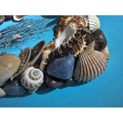Sea Picture / Frame, Brown, Blue & White, Rectangular # 6 Sea Picture / Frame, Brown, Blue & White, Rectangular # 6