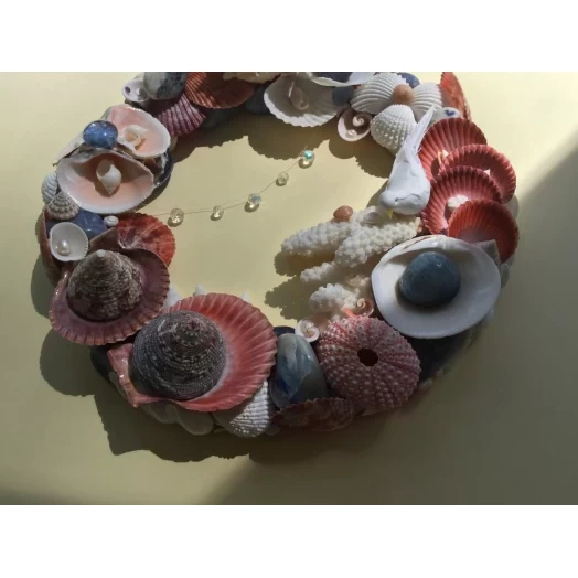 Sea Picture / Frame, Blue, Red & White, Round # 3