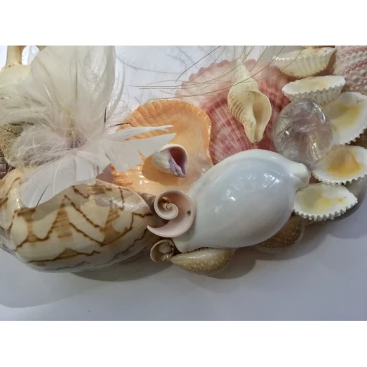 Sea Picture / Frame, White, Pink & Yellow, Oval # 6 Sea Picture / Frame, White, Pink & Yellow, Oval # 6