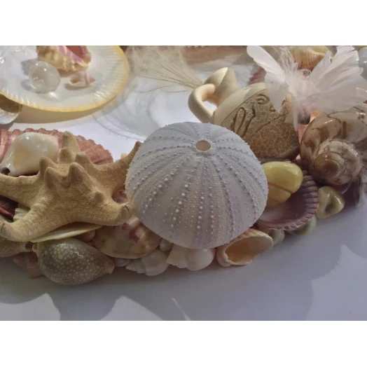 Sea Picture / Frame, White, Pink & Yellow, Oval # 6 Sea Picture / Frame, White, Pink & Yellow, Oval # 6