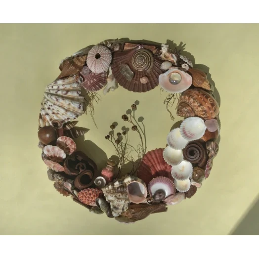 Sea Picture / Frame, Brown and Pink, Round # 1