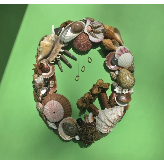 Sea Picture / Frame, Brown and Pink, Oval # 9
