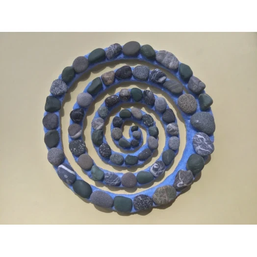 Sea Picture / Frame, Blue and Grey, Sandy Spiral / Helix # 6 Sea Picture / Frame, Blue and Grey, Sandy Spiral / Helix # 6