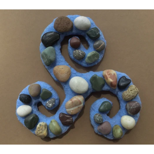 Sea Picture / Frame, Blue and Colorful, Sandy Spiral # 8 Sea Picture / Frame, Blue and Colorful, Sandy Spiral # 8