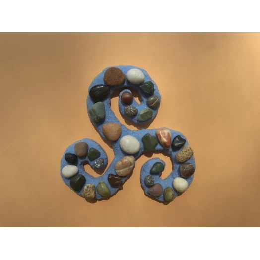 Sea Picture / Frame, Blue and Colorful, Sandy Spiral # 8 Sea Picture / Frame, Blue and Colorful, Sandy Spiral # 8