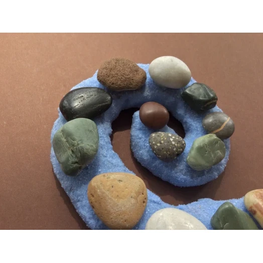 Sea Picture / Frame, Blue and Colorful, Sandy Spiral # 8 Sea Picture / Frame, Blue and Colorful, Sandy Spiral # 8