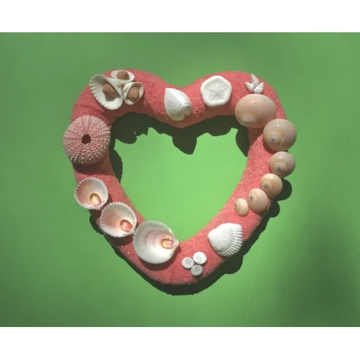 Sea Picture / Frame, Pink Sandy Heart # 23