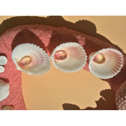 Sea Picture / Frame, Pink Sandy Heart # 23
