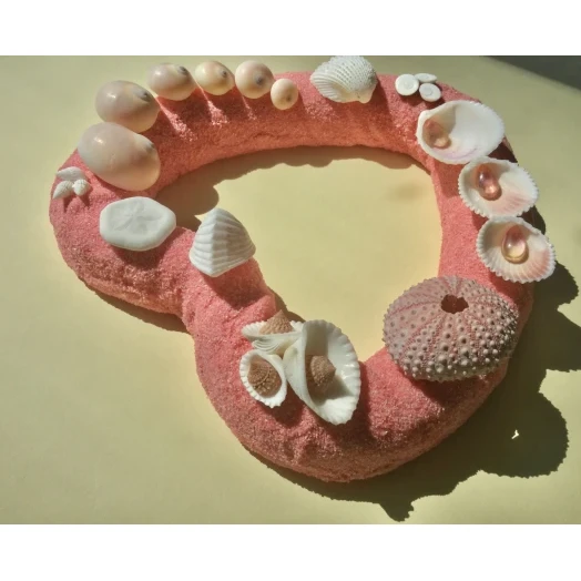 Sea Picture / Frame, Pink Sandy Heart # 23