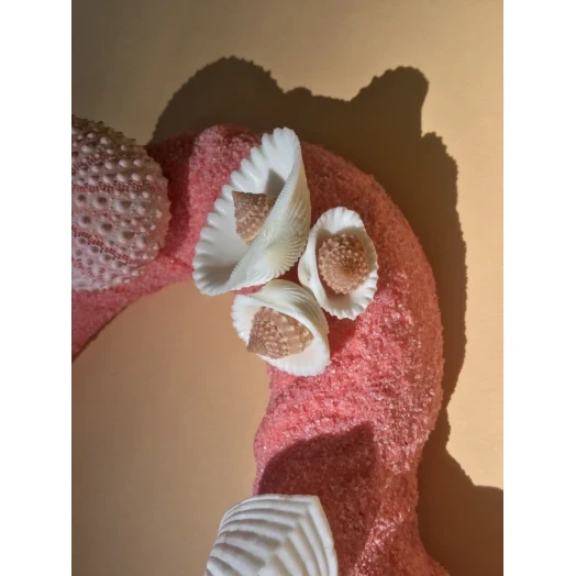 Sea Picture / Frame, Pink Sandy Heart # 23