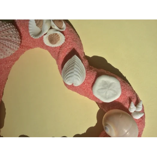 Sea Picture / Frame, Pink Sandy Heart # 23