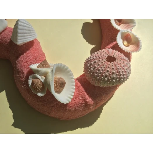 Sea Picture / Frame, Pink Sandy Heart # 23
