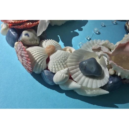 Sea Picture / Frame, Blue, Red & White, Round # 3