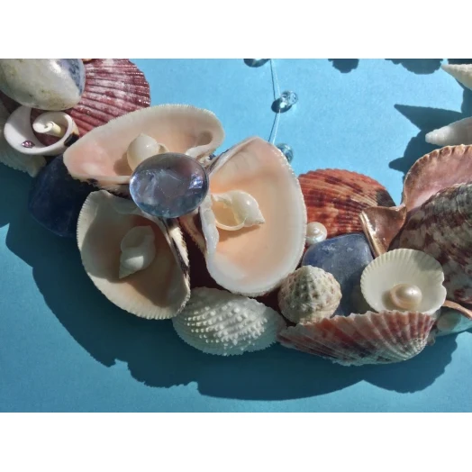Sea Picture / Frame, Blue, Red & White, Round # 3