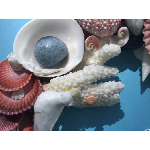 Sea Picture / Frame, Blue, Red & White, Round # 3