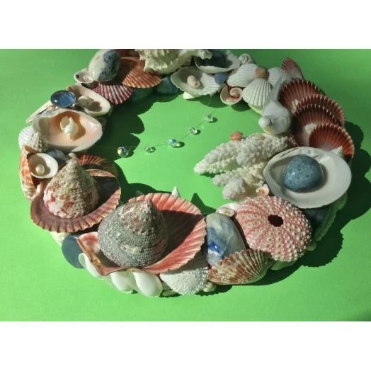 Sea Picture / Frame, Blue, Red & White, Round # 3
