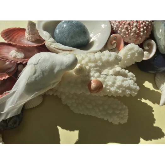 Sea Picture / Frame, Blue, Red & White, Round # 3