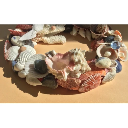 Sea Picture / Frame, Blue, Red & White, Round # 3
