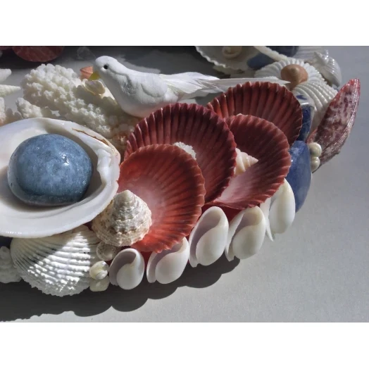 Sea Picture / Frame, Blue, Red & White, Round # 3