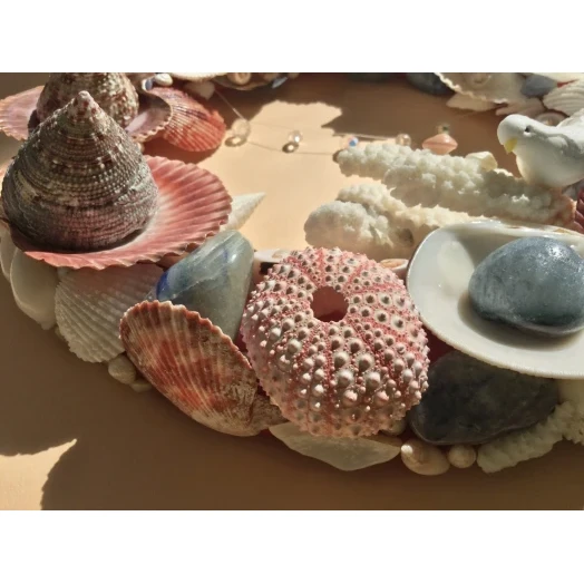 Sea Picture / Frame, Blue, Red & White, Round # 3
