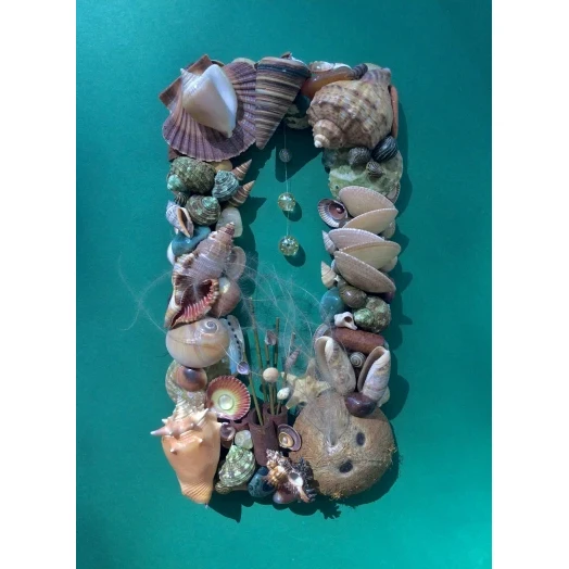 Sea Picture / Frame, Brown and Green, Rectangular # 15 Sea Picture / Frame, Brown and Green, Rectangular # 15