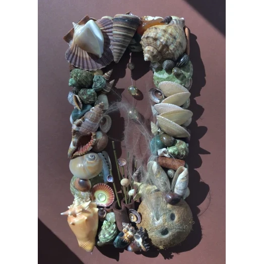 Sea Picture / Frame, Brown and Green, Rectangular # 15 Sea Picture / Frame, Brown and Green, Rectangular # 15