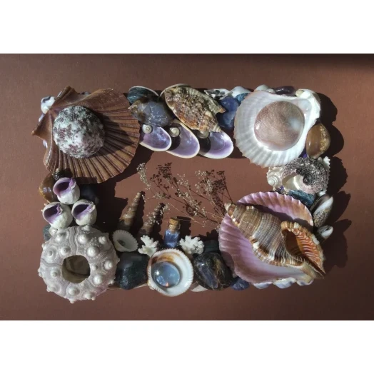 Sea Picture / Frame, Brown, Blue and Purple, Rectangular # 9 Sea Picture / Frame, Brown, Blue and Purple, Rectangular # 9