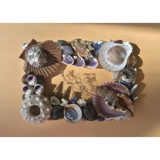 Sea Picture / Frame, Brown, Blue and Purple, Rectangular # 9 Sea Picture / Frame, Brown, Blue and Purple, Rectangular # 9