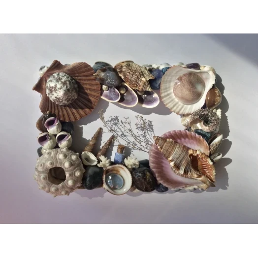 Sea Picture / Frame, Brown, Blue and Purple, Rectangular # 9 Sea Picture / Frame, Brown, Blue and Purple, Rectangular # 9