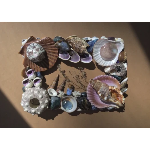 Sea Picture / Frame, Brown, Blue and Purple, Rectangular # 9 Sea Picture / Frame, Brown, Blue and Purple, Rectangular # 9