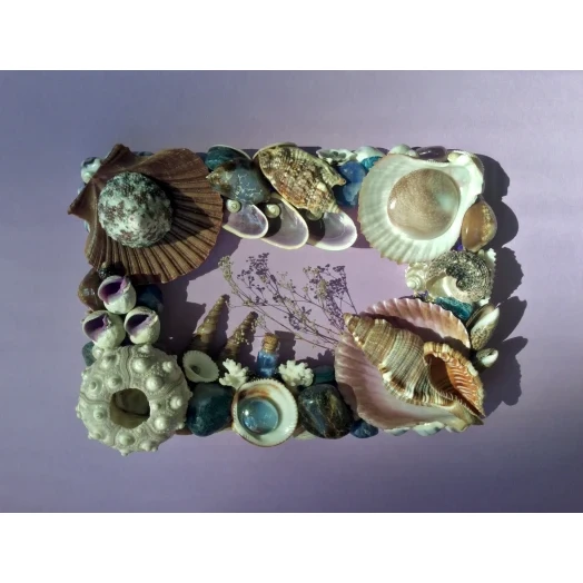 Sea Picture / Frame, Brown, Blue and Purple, Rectangular # 9 Sea Picture / Frame, Brown, Blue and Purple, Rectangular # 9