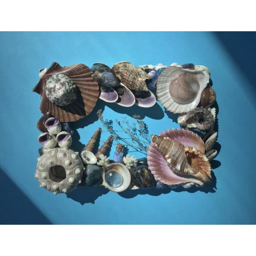Sea Picture / Frame, Brown, Blue and Purple, Rectangular # 9 Sea Picture / Frame, Brown, Blue and Purple, Rectangular # 9