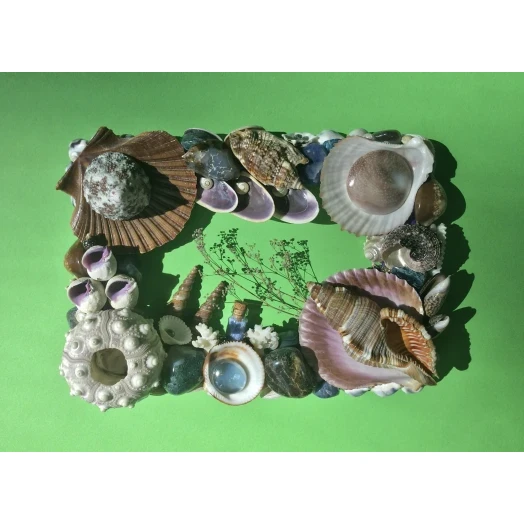 Sea Picture / Frame, Brown, Blue and Purple, Rectangular # 9 Sea Picture / Frame, Brown, Blue and Purple, Rectangular # 9