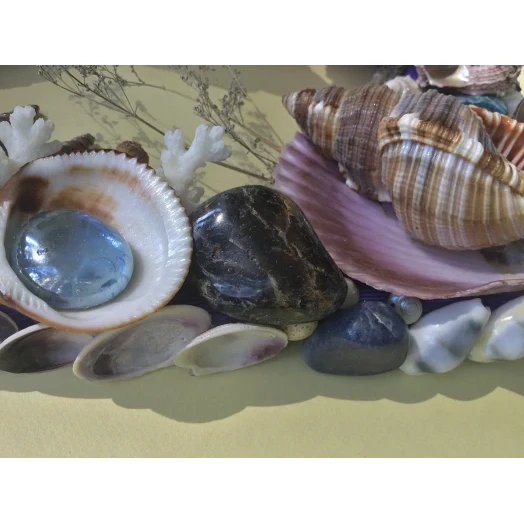 Sea Picture / Frame, Brown, Blue and Purple, Rectangular # 9 Sea Picture / Frame, Brown, Blue and Purple, Rectangular # 9