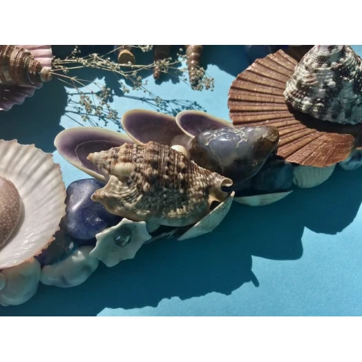 Sea Picture / Frame, Brown, Blue and Purple, Rectangular # 9 Sea Picture / Frame, Brown, Blue and Purple, Rectangular # 9