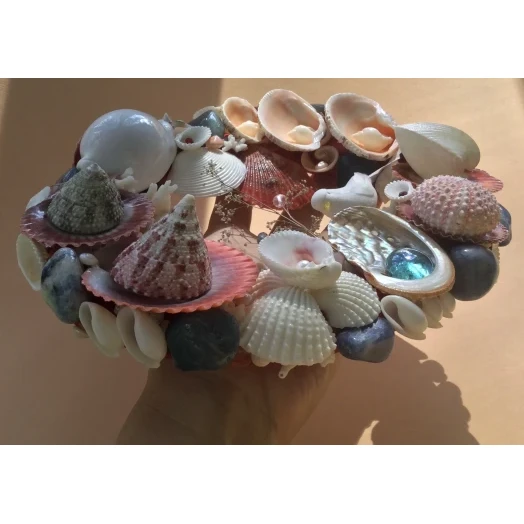 Sea Picture / Frame, Red, Blue and White, Oval # 3