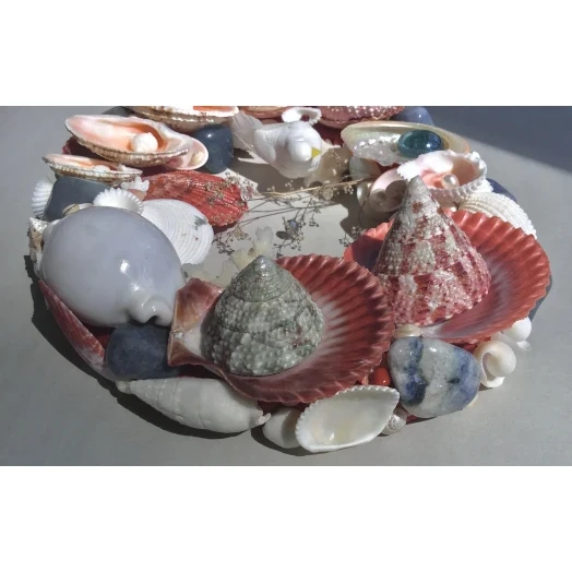 Sea Picture / Frame, Red, Blue and White, Oval # 3