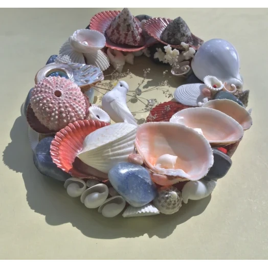 Sea Picture / Frame, Red, Blue and White, Oval # 3