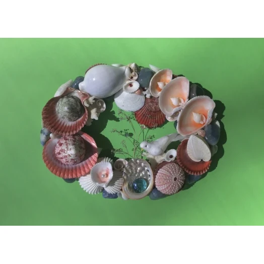 Sea Picture / Frame, Red, Blue and White, Oval # 3