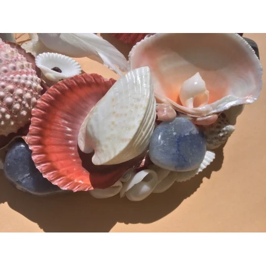 Sea Picture / Frame, Red, Blue and White, Oval # 3