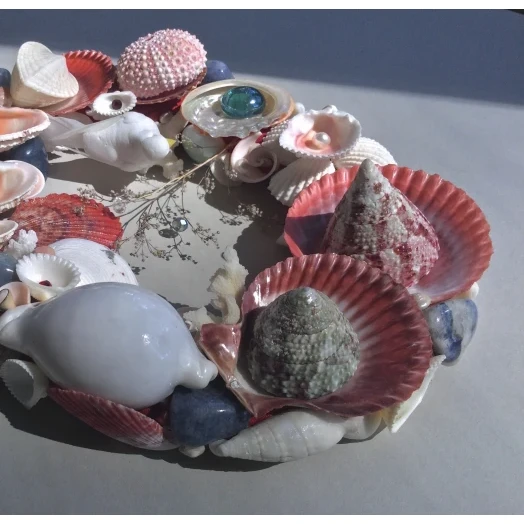 Sea Picture / Frame, Red, Blue and White, Oval # 3