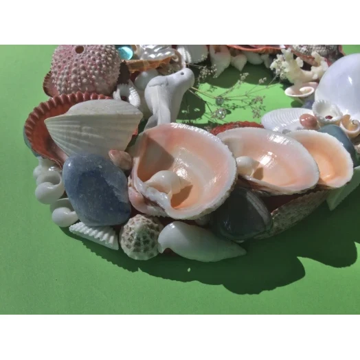 Sea Picture / Frame, Red, Blue and White, Oval # 3