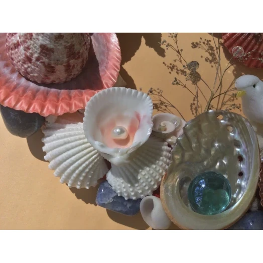 Sea Picture / Frame, Red, Blue and White, Oval # 3