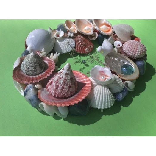 Sea Picture / Frame, Red, Blue and White, Oval # 3