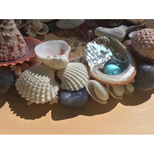 Sea Picture / Frame, Red, Blue and White, Oval # 3
