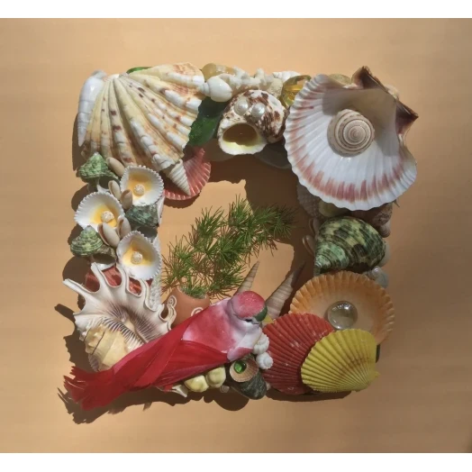 Sea Picture / Frame, Green, Red, Yellow, Orange / Colorful, Square # 5